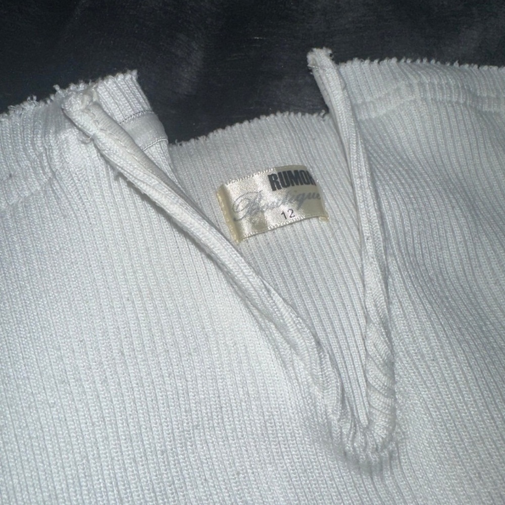 White Ribbed Top - Picture 3 of 5